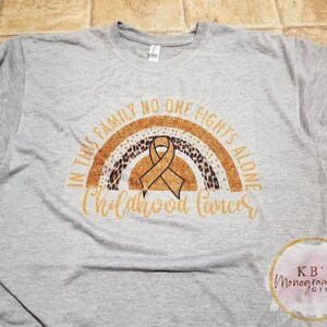 In this family no one fights alone childhood cancer tee,  sublimation shirt
