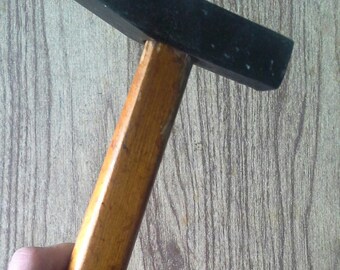 Russian vintage hammer Metallic hammer Antique hammer Vintage tools Soviet vintage hammer Retro hammer Vintage mallet Wood hammer Home decor