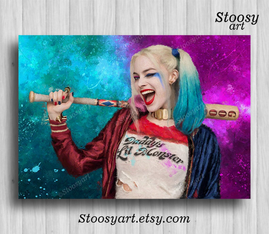 Harley quinn poster dc comics art suicide squad print harley Etsy