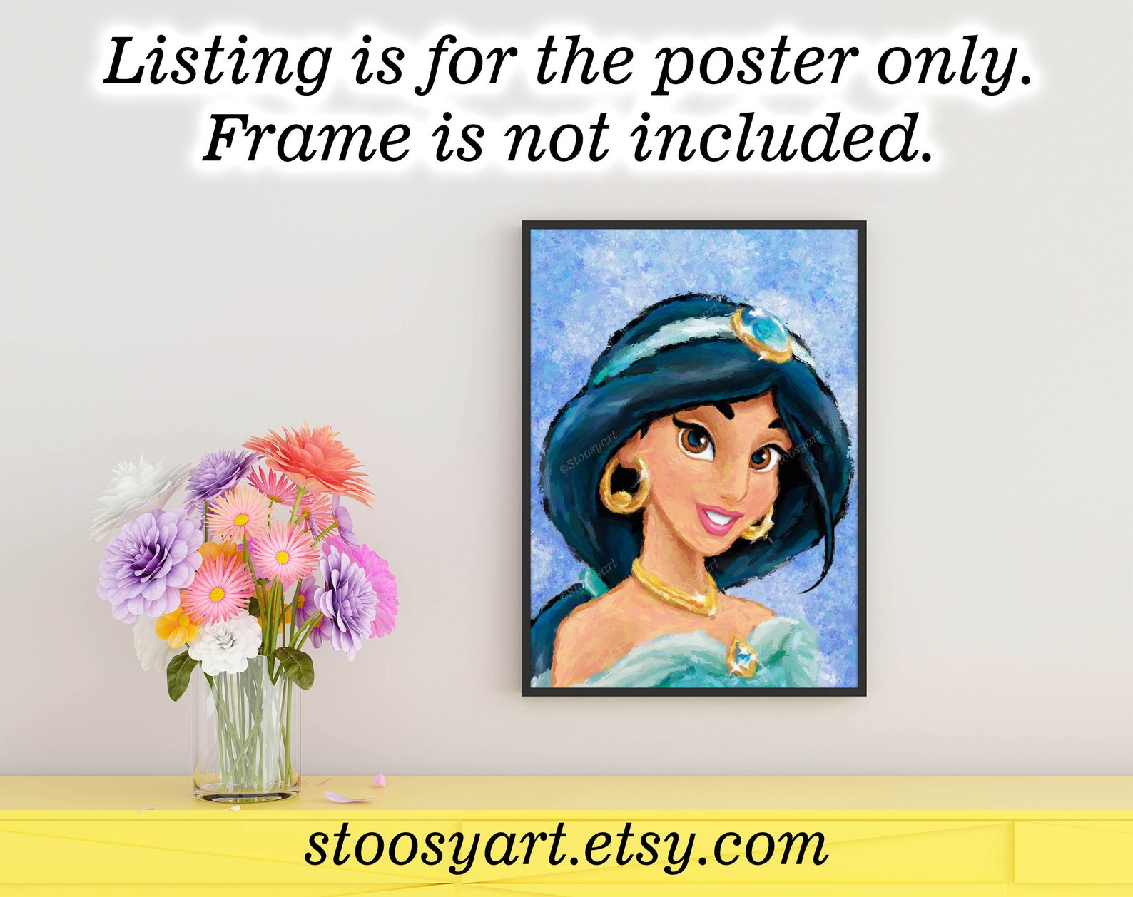 Princess Jasmine poster disney princess painting girl room Etsy