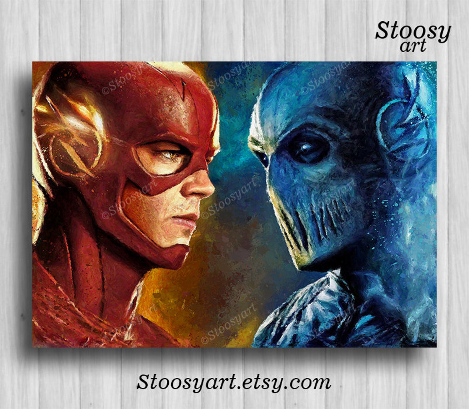 Zoom vs Flash poster super hero decor the flash art dc comics | Etsy