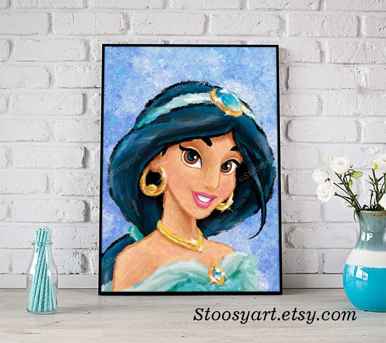 Princess Jasmine poster disney princess painting girl room Etsy