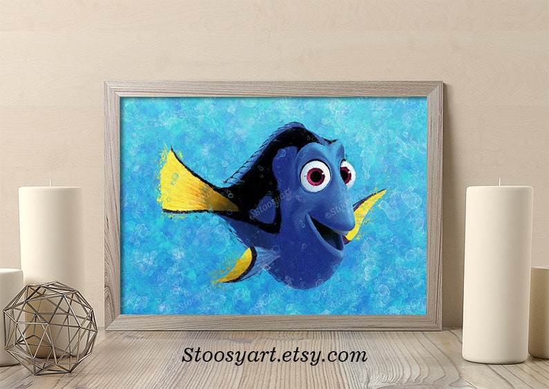 Finding dory print disney wall art finding nemo decor pixar | Etsy