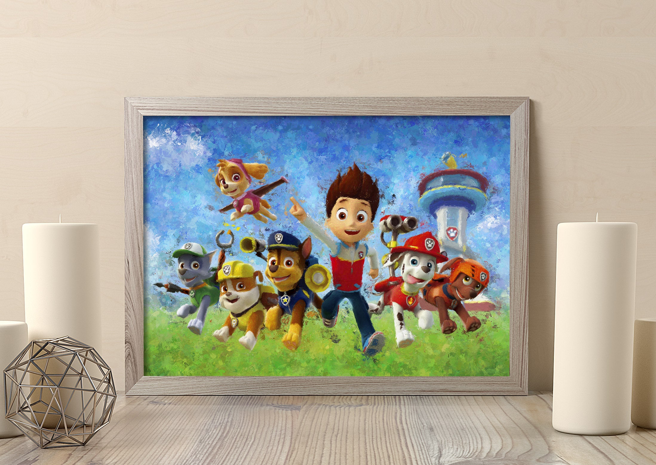 Paw patrol team poster paw patrol wall art paw room decor Etsy