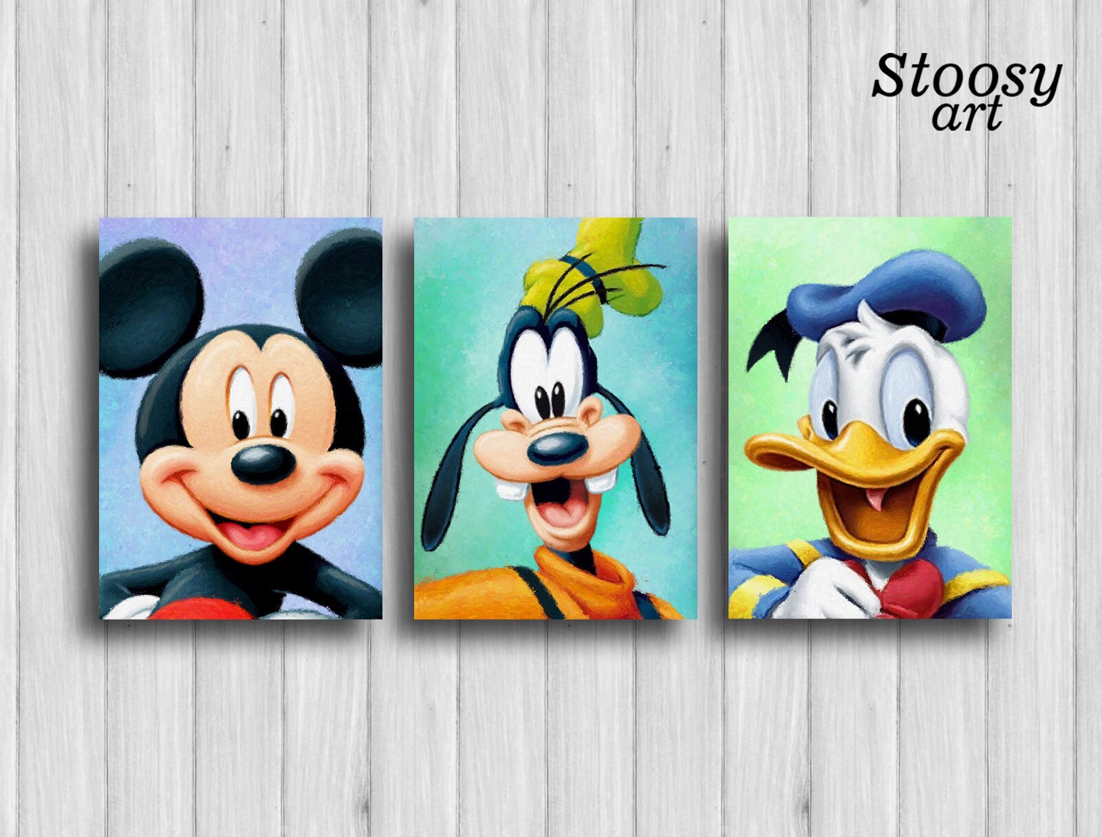 disney art print set of 3 disney wall art mickey mouse Etsy