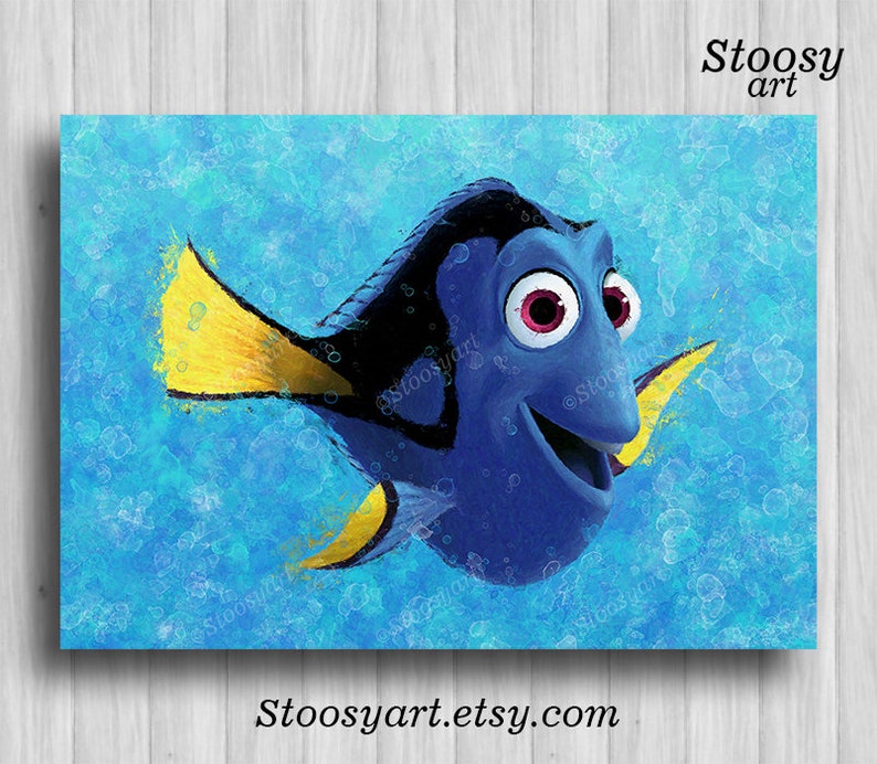 Finding dory print disney wall art finding nemo decor pixar | Etsy