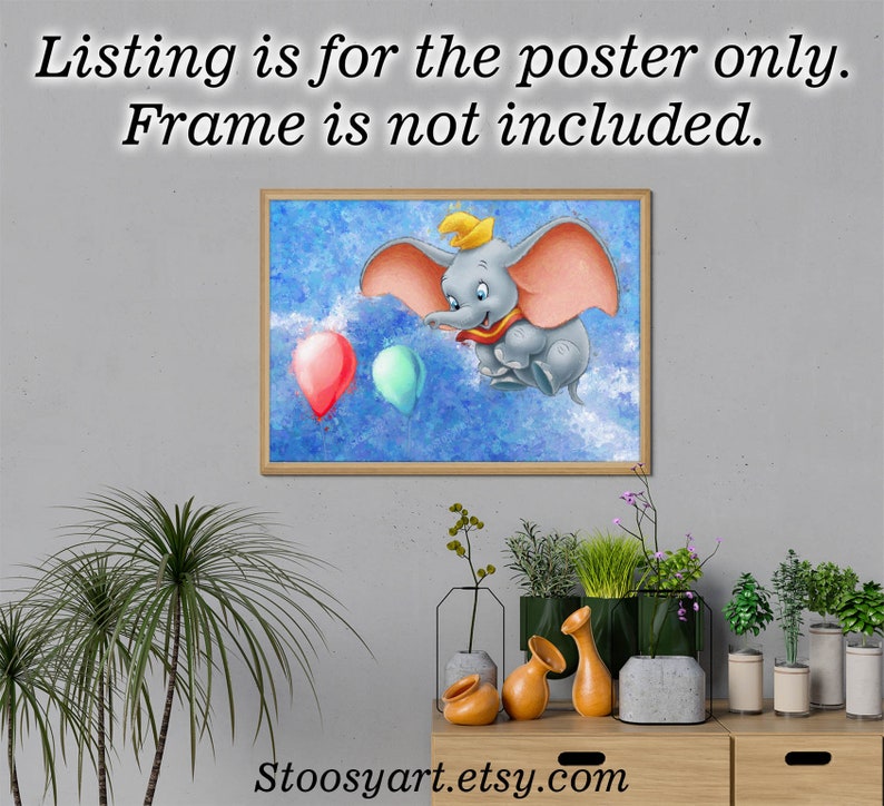 Dumbo poster baby elephant wall art disney kids decor animal Etsy