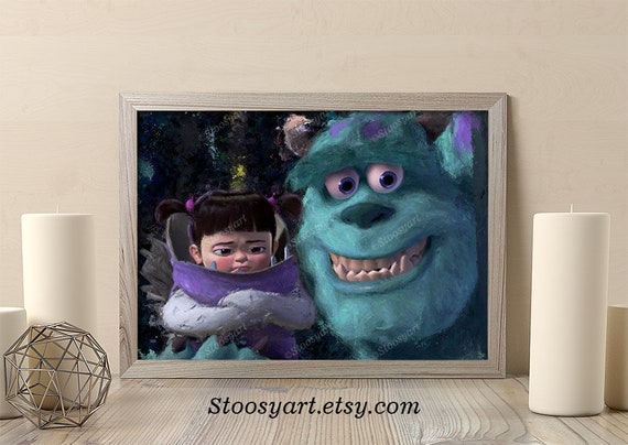 Boo And Sully Poster Monsters Inc Nursery Decor Disney Print Etsy