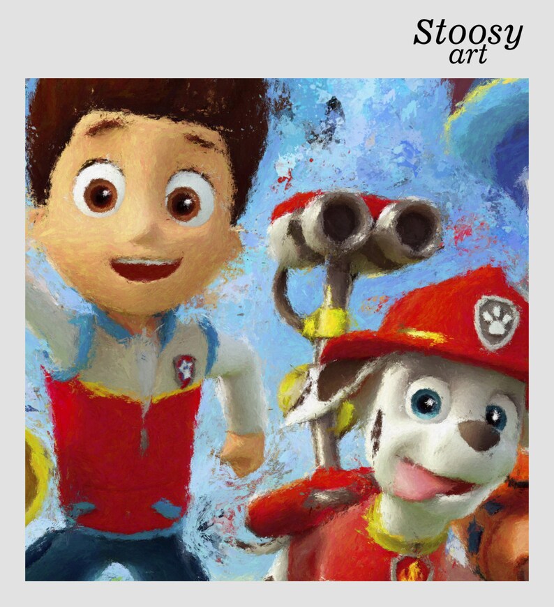 Paw patrol team poster paw patrol wall art paw room decor Etsy