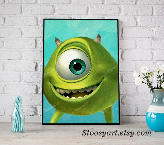 Mike Wazowski Monsters Inc Print Disney Wall Art Monsters Inc Etsy