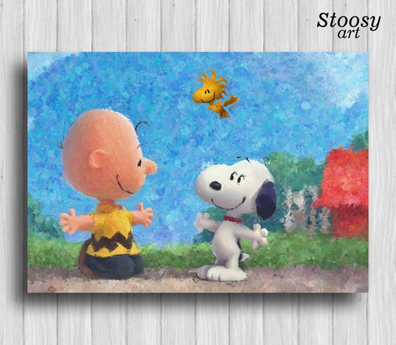 Snoopy and charlie brown print set of 3 the peanuts movie Etsy