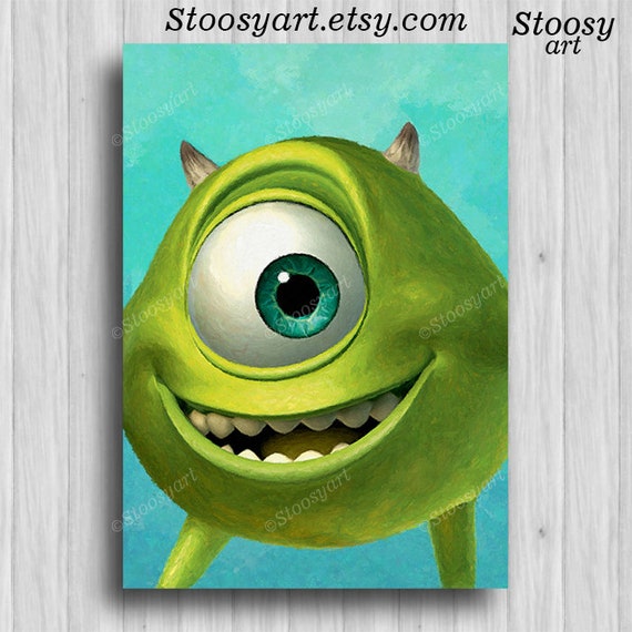 Mike Wazowski Monsters Inc Print Disney Wall Art Monsters Inc Etsy