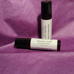 Serenity Swirl/Essential Oil Blend Roller | Aromatherapy/ Natural Roll on Perfume/Relaxing/Calming