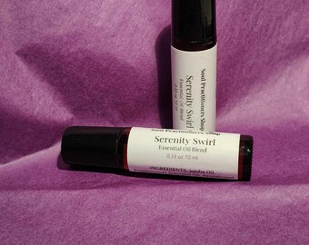 Serenity Swirl/Essential Oil Blend Roller | Aromatherapy/ Natural Roll on Perfume/Relaxing/Calming