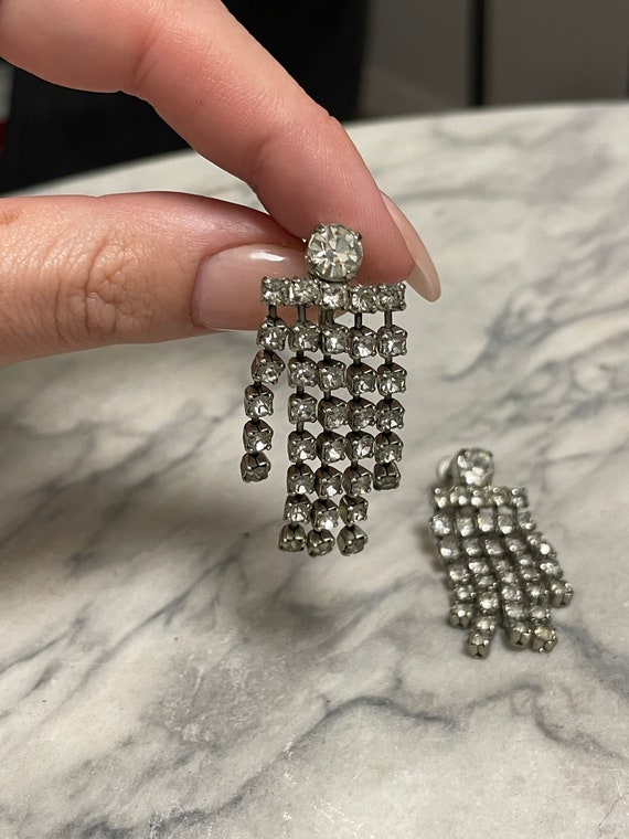 Vintage Rhinestone Dangly Earrings