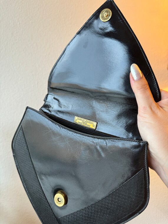 Vintage leather handbag from France - image 4
