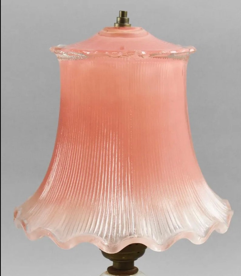 Stunning 1930s Pink Glass Boudoir Lamps Etsy