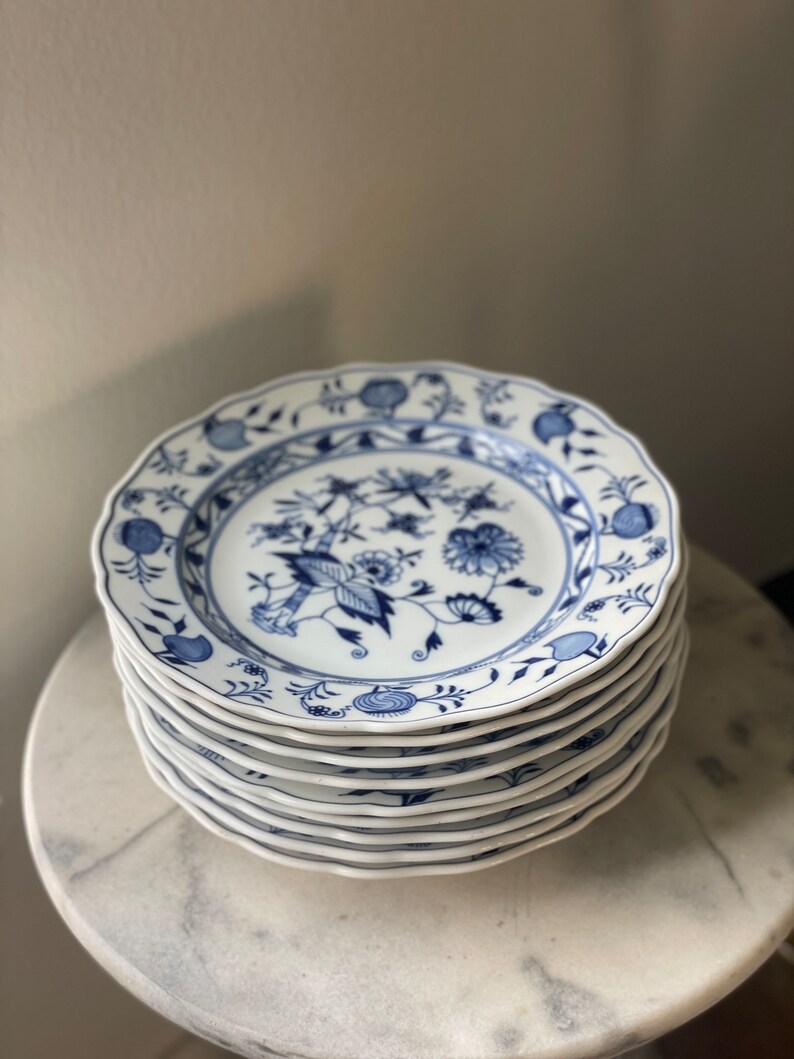 Vintage Meissen Blue Onion Dinner Plates set of 8 Etsy