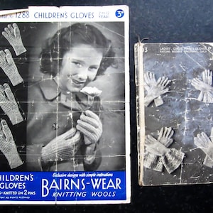 Vintage knitting pattern, NOT PDF, Glove knitting pattern, men&#39;s ladies children&#39;s paper pattern, knitted glove pattern, childrens gloves