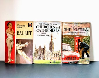 Vintage Ladybird books, The Postman, Churches and cathedrals, Ballet, Vintage childrens books.