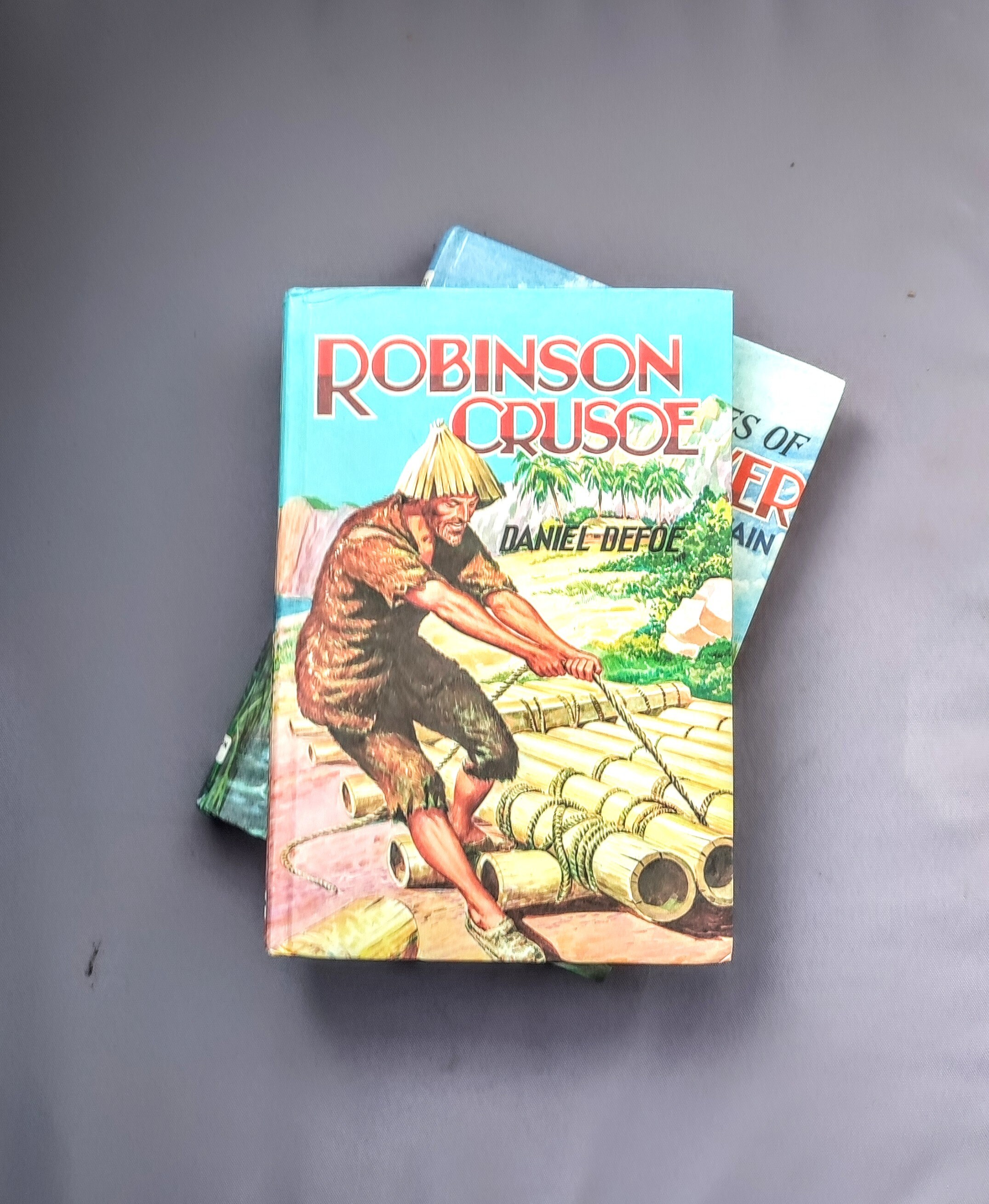 Robinson Crusoe, Deans classics books, Robinson Crusoe by Daniel Defoe, vintage childrens classic adventure book, Robinson Crusoe story book