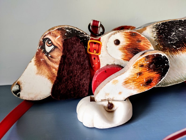 Vintage Snoopy Pull Along Dog, Fisher Price Dog, Large Snoopy Dog