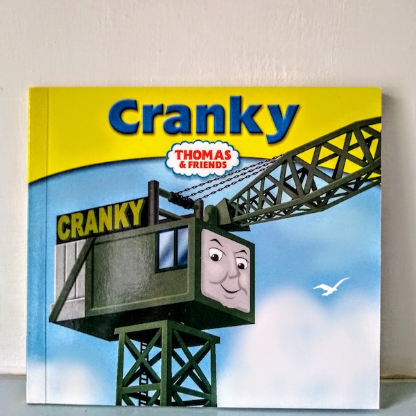 Thomas the tank engine book, thomas book, Cranky, and Caroline, childrens train book, steam train, train, vintage car, Docks crane,