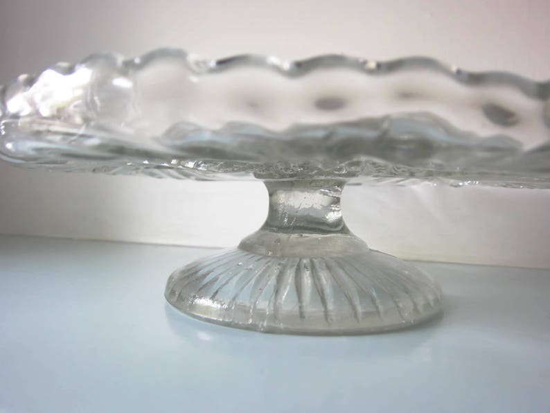 Cake stand, pressed glass cake stand, cake plate, pastry plate, vintage cake stand, afternoon tea, vintage wedding, birthday/Christmas gift. image 5