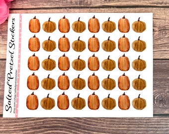 Pumpkin Watercolor Planner Stickers
