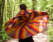 Rainbow transformer coat, Wool knitted plus size sweatshirt, Oversized cardigan transformer, Knitted hoodie, Plus size boho coat, Caftan