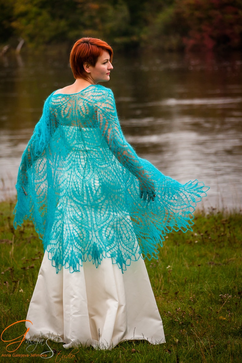 Boho Shawl Wedding Shawl Lace Knitted Shawl Mohair Bridal Etsy