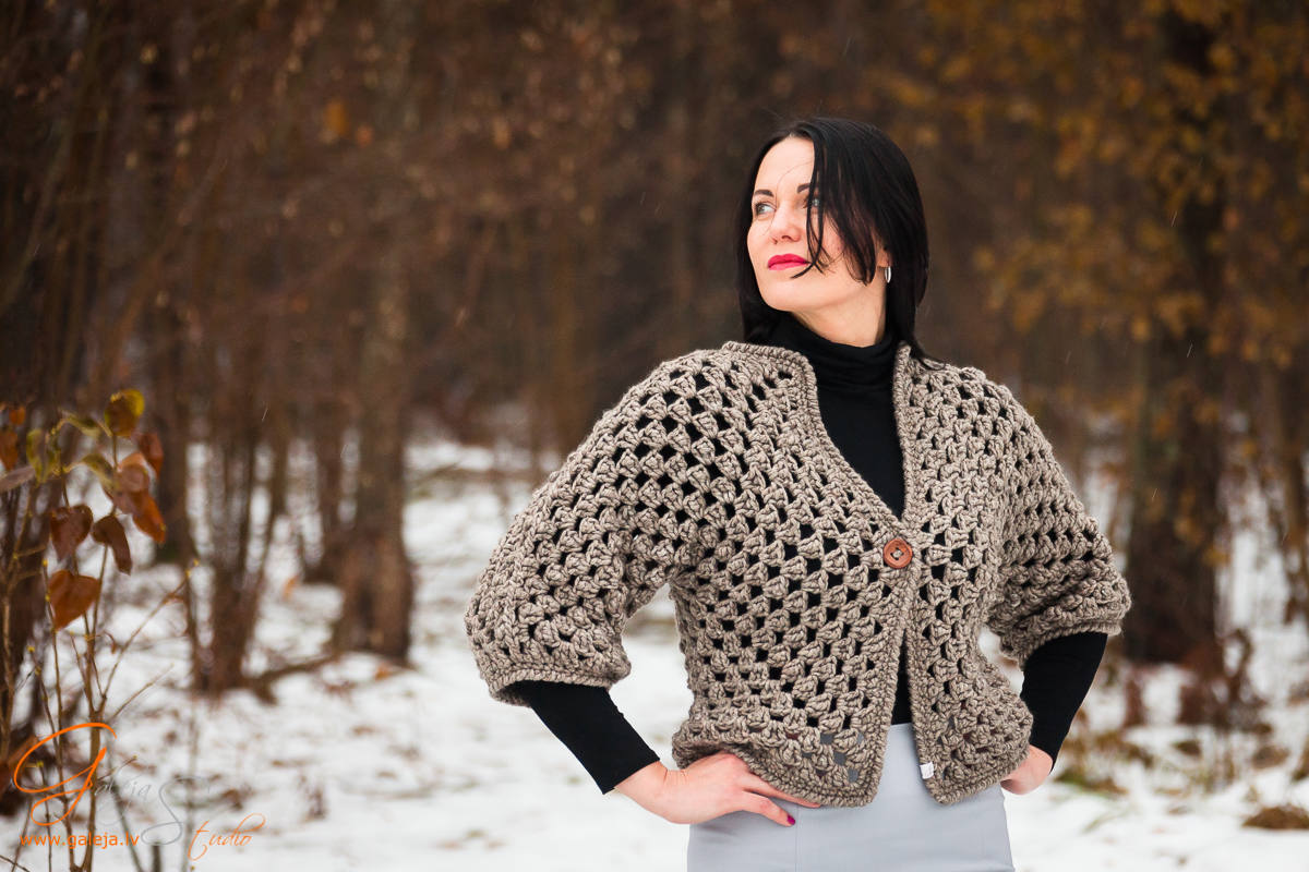 Crochet jacket Short beige slouchy wamus Merino cardigan | Etsy