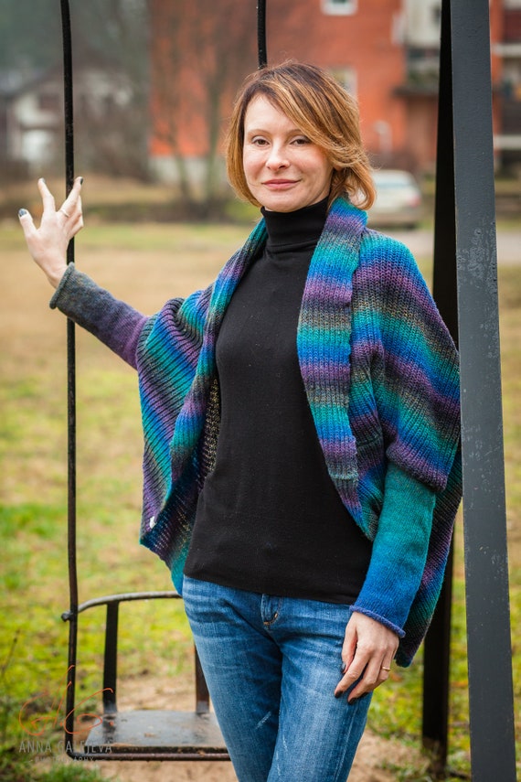 rainbow wool cardigan