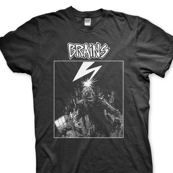 BRAINS - Screen Printed T Shirt - Hardcore Punk - Horror