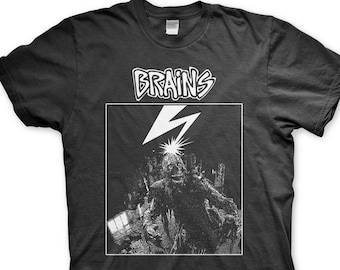 BRAINS - Screen Printed T Shirt - Hardcore Punk - Horror