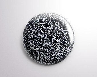 Black and White TV Static - 1" Pinback Button