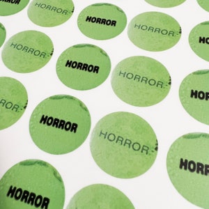 Vintage Style - VHS Horror Sticker - Lot of 6 Vinyl Stickers 1.25&quot;