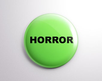 Horror VHS Rental Sticker - 1" Pinback Button