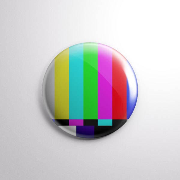 TV Test Pattern - Television Test Card - 1" Pinback Button