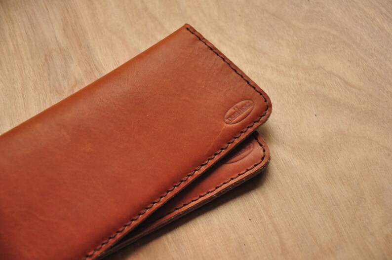 Cartera de mujer Treibholz / Chocolate oscuro y cuero bronceado / Minimalista / Simple / Señoras embrague / bolso imagen 4