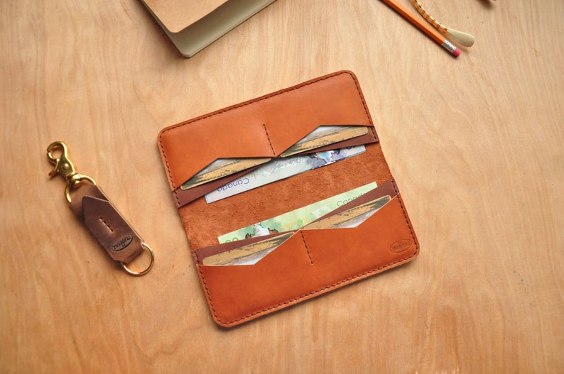 Cartera de mujer Treibholz / Chocolate oscuro y cuero bronceado / Minimalista / Simple / Señoras embrague / bolso imagen 5