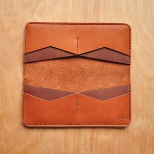 Cartera de mujer Treibholz / Chocolate oscuro y cuero bronceado / Minimalista / Simple / Señoras embrague / bolso imagen 2