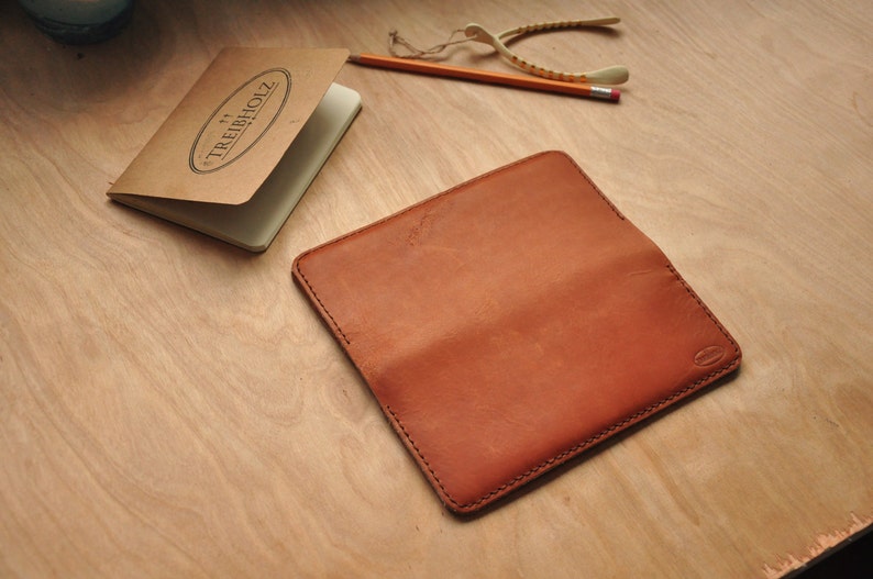 Cartera de mujer Treibholz / Chocolate oscuro y cuero bronceado / Minimalista / Simple / Señoras embrague / bolso imagen 6
