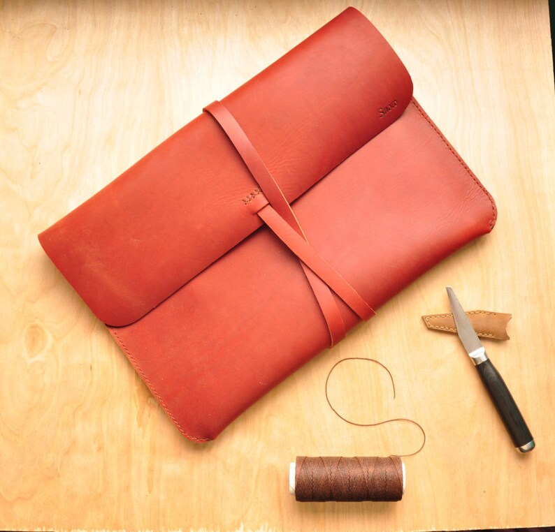 Custom Simple Leather Laptop Case / Laptop Bag / Carry Case / Etsy