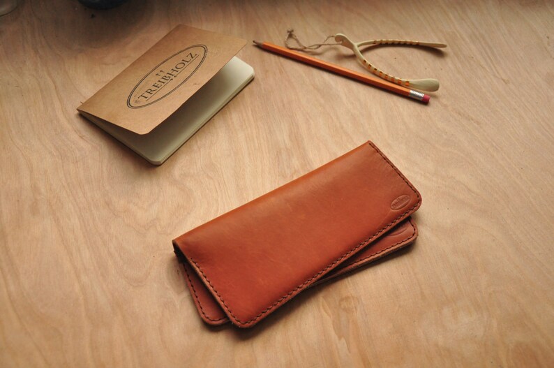 Cartera de mujer Treibholz / Chocolate oscuro y cuero bronceado / Minimalista / Simple / Señoras embrague / bolso imagen 3
