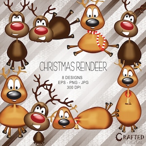 8 Renne di Natale - Collezione Clipart