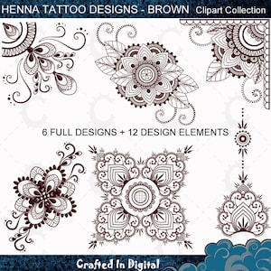 Tatuaggio Del Henne Disegni Disegni Di Mehndi In Rosso Etsy