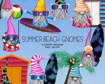 Beach Gnomes - Summer Clipart Collection