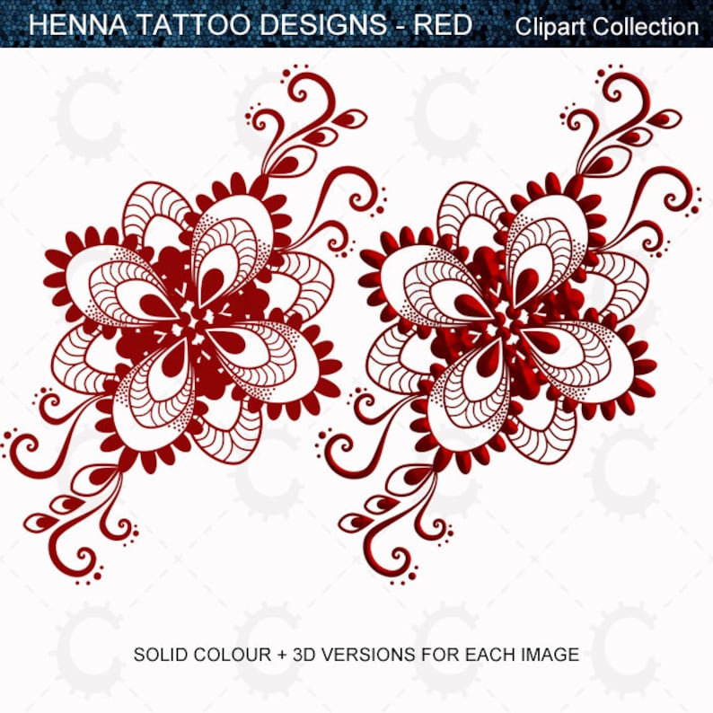 buy digital henna tattoo designs clipart collection