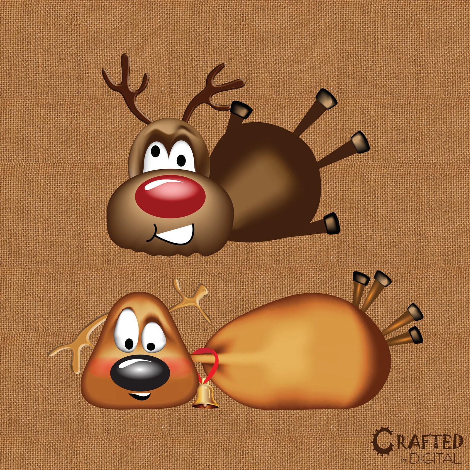 8 Christmas Reindeers Clipart Collection Etsy Australia